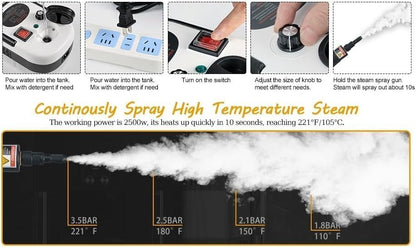 SteamPro Elite™ — 2500W Pressurized Handheld Steam Cleaner
