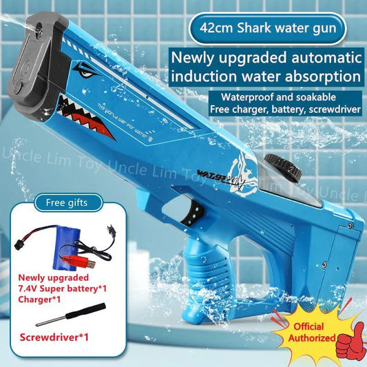 High Power Electric Water Blaster – Auto Refill, Strong Stream & Rechargeable Battery **💦 مسدس ماء كهربائي قوي قابل للشحن